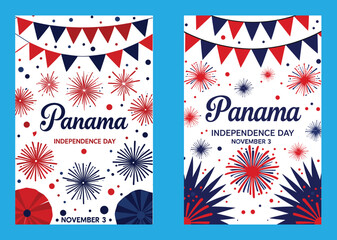 Obraz premium Panama Independence Day Festive Background With Patriotic Design Elements Illustration