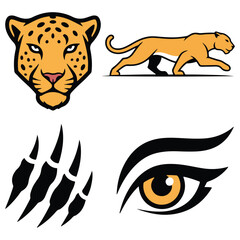 The image showcases a jaguar in various forms head full body claw marks and a single eye