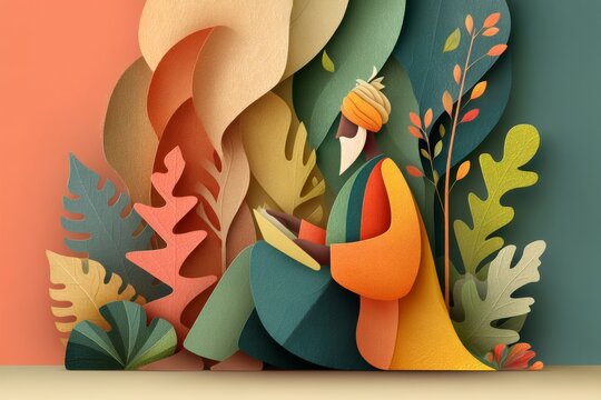Colorful minimal vector illustration celebrating Guru Tegh Bahadur's Martyrdom Day with symbolic elements and soft gradients