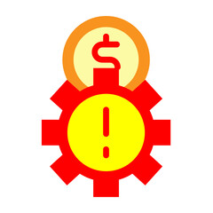 Risk & Cost Management Vector Flat Icon Design