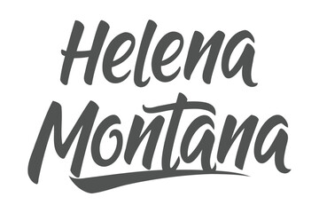 Helena, Montana Script Typography Vector