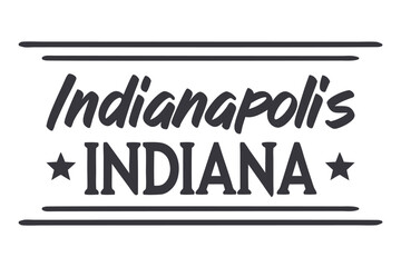 Indianapolis, Indiana Script and Stars Vector