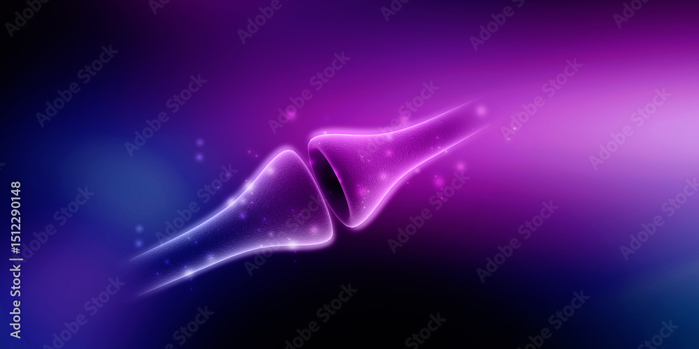 Canvas Prints 3d rendering synapse and neuron cells sending electrical chemical signals