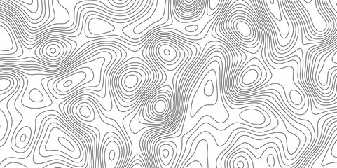 Fototapeta premium Abstract topographic contours map background. Topographic map and landscape terrain texture grid. Modern design with White background with topographic wavy pattern design. Black-white background. 