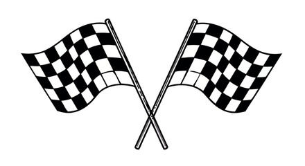 Fototapeta premium Crossed checkered flags symbolizing race finish or victory