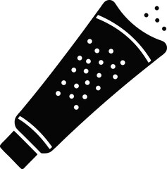 Exfoliating Scrub Tube With Granules Silhouette Vector Illustration