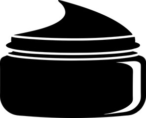 Exfoliator Cream Jar Silhouette Vector Illustration