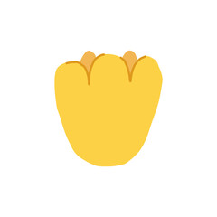 A minimalistic vector illustration of a yellow flower with rounded petals and a simple design. The flower has a cheerful and bright appearance, suitable for various uses.