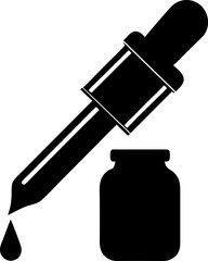 Eye Serum Dropper Silhouette Vector Illustration 