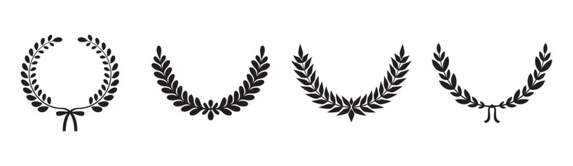 Laurel Wreath Icon Set. Vector illustration eps 10