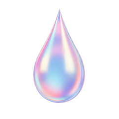 Iridescent teardrop shape