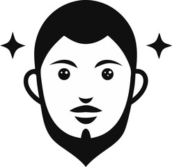 Face Outline With Sparkles Silhouette Vector Illustration