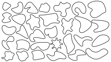 Abstract Outline Blob Shape Collection in Vector Format