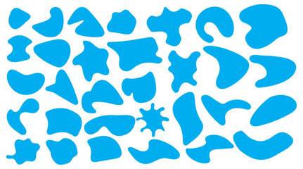 Abstract Blue Blob Shapes Collection Vector Design