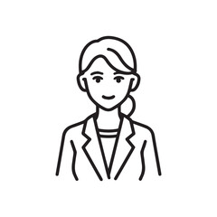 simple line icon, woman in business suit