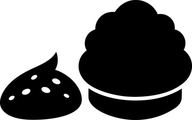 Facial Sponge And Foam Silhouette Vector Illustration
