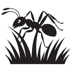 black ant on white background. vector illustration eps 10