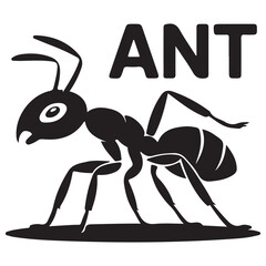 black ant on white background. vector illustration eps 10
