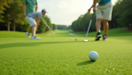 Obraz premium Golf Game on Putting Green