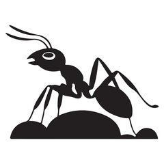 Black ant isolated. Vector illustration EPS 10