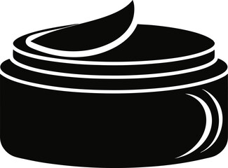 Hydrating Gel Cream Jar Silhouette Vector Illustration