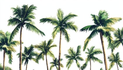 Vintage Art: Hand Drawn Palm Tree Doodle Pattern For A Ful Hawaiian Print And Tropical Summer Vacation Aesthetic. Tropical Plant Wallpaper Design.