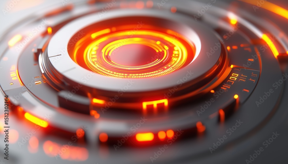 Poster exploring infinite technology possibilities: the mmle console and its circular dynamic shape speeds 