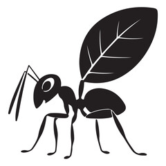 Black ant isolated on white background. Vector illustration EPS 10