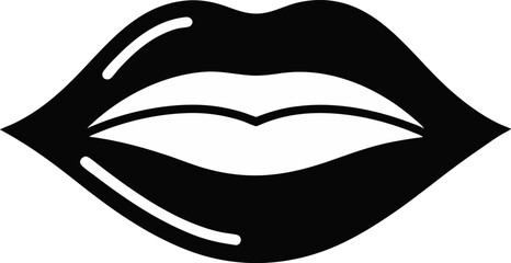 Lip Mask Patch Silhouette Vector Illustration 