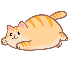 Cartoon of a fat orange cat sleeping