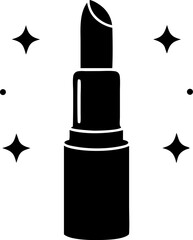 Fototapeta premium Lipstick With Sparkles Silhouette Vector Illustration