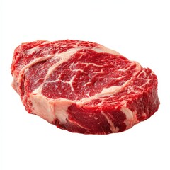 Obraz premium Raw Rib Eye Steak Ready for Cooking Delicious Marbled Beef Cut