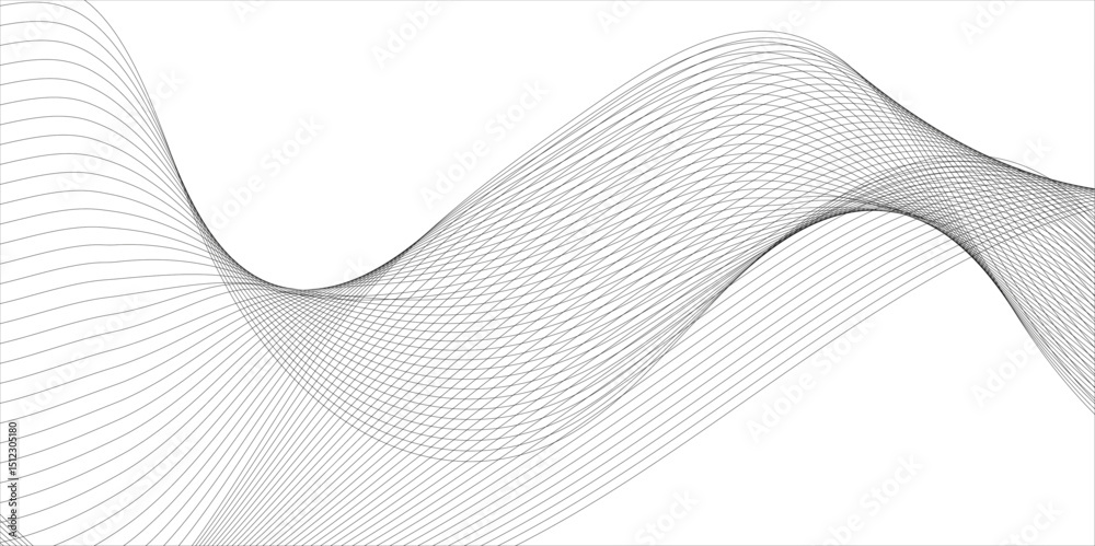 Poster abstract wavy grey stream element for design on transparent background isolated. wavy white and grey
