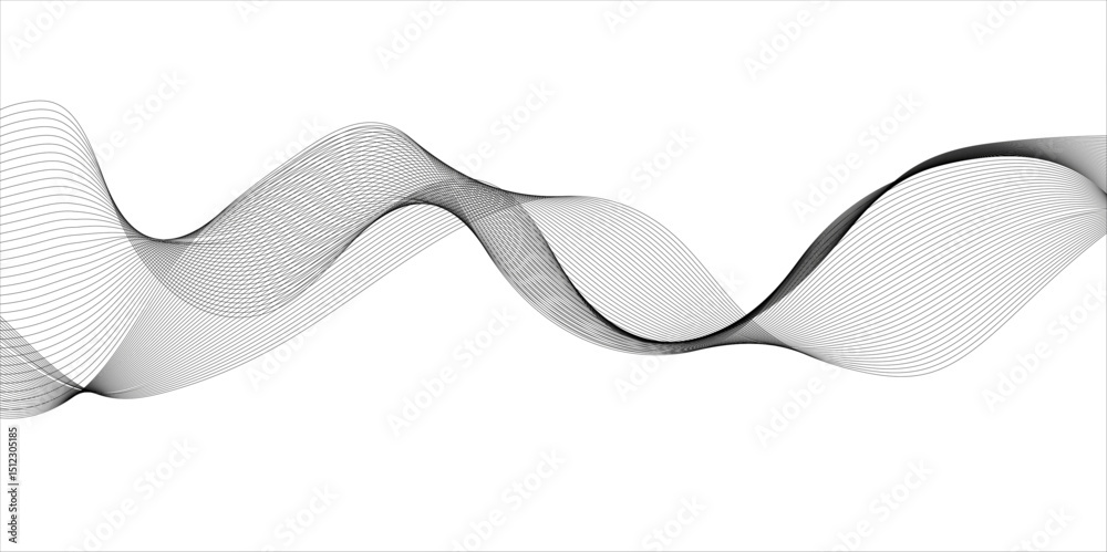 Poster abstract wavy grey stream element for design on transparent background isolated. wavy white and grey