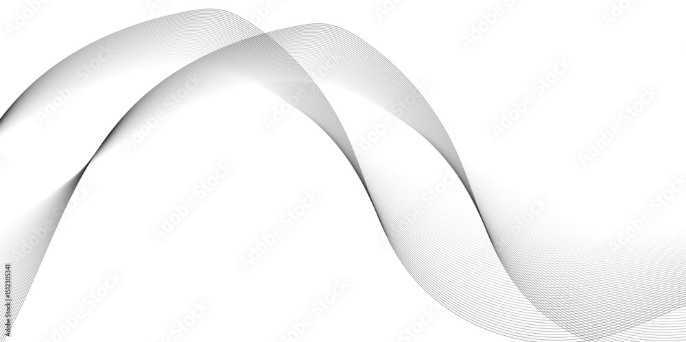 Poster abstract wavy grey stream element for design on transparent background isolated. wavy white and grey