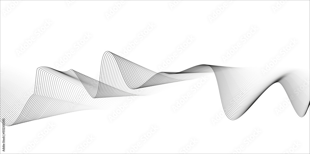 Poster abstract wave line business background. thin line wavy abstract vector background. curve wave seamle