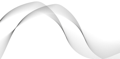 Fototapeta premium Abstract wavy grey stream element for design on transparent background isolated. Wavy white and grey lines background. Abstract business wave curve lines background. Vector illustration.