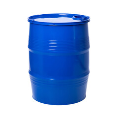 Blue plastic barrel isolated on transparent background, png