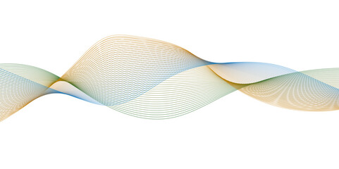 Abstract colorful curved business lines on white paper background.