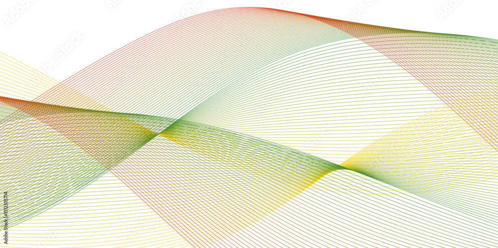 Poster Abstract colorful glowing wave lines background. Blending gradient colors. Digital frequency track equalizer. Abstract frequency sound wave lines and technology curve lines background. 