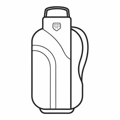 Golf Sports Bag Vector Mockup Template Technical Line Drawing