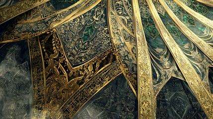 Ornamental Gold And Dark Pattern Design
