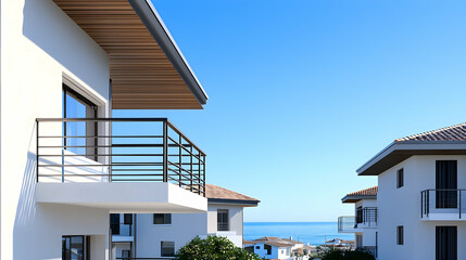 Fototapeta premium Modern Architecture Houses With Ocean View