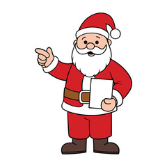Cheerful Santa Claus pointing with a big smile, perfect for a festive greeting card design. A joyful holiday message captured in a fun and heartwarming scene.
