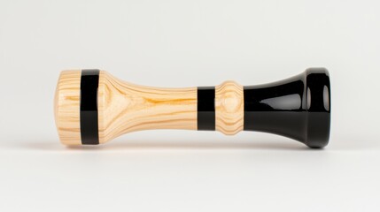 A black and light wood object.