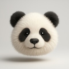 Obraz premium Cute fluffy panda face illustration.
