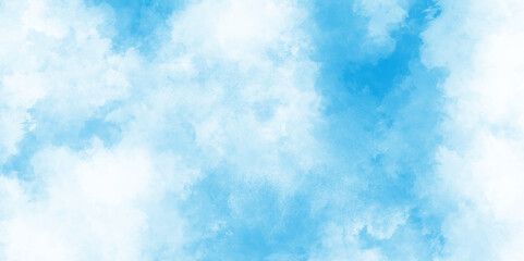 Light sky blue shades watercolor background, the summer heaven is colorful clearing day blurred and grainy blue powder explosion on white background, abstract blue watercolor grunge texture.
