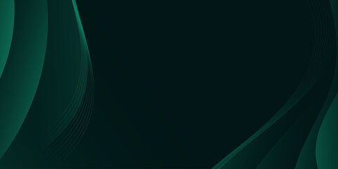 Dark Green Abstract Background - Smooth Wave Design