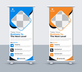 Modern company roll up banner design template, Vector Illustrator