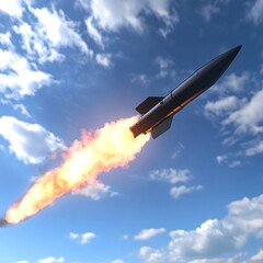 Missile Launch: A Fiery Ascent into the Atmosphere